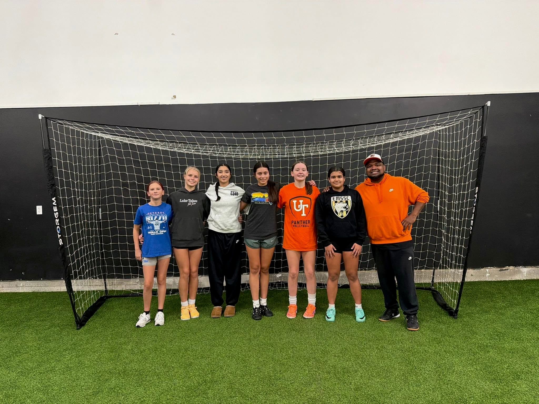 Girls team with coach